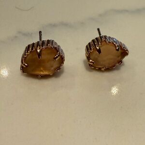 Kendra Scott Tessa Rose Gold Clear Earrings